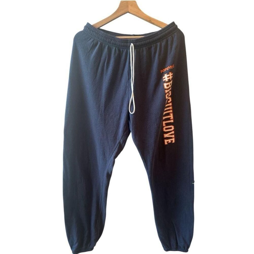 Popeyes Blue Sweatpants Medium Navy oversized streetwear athleisure loungewear